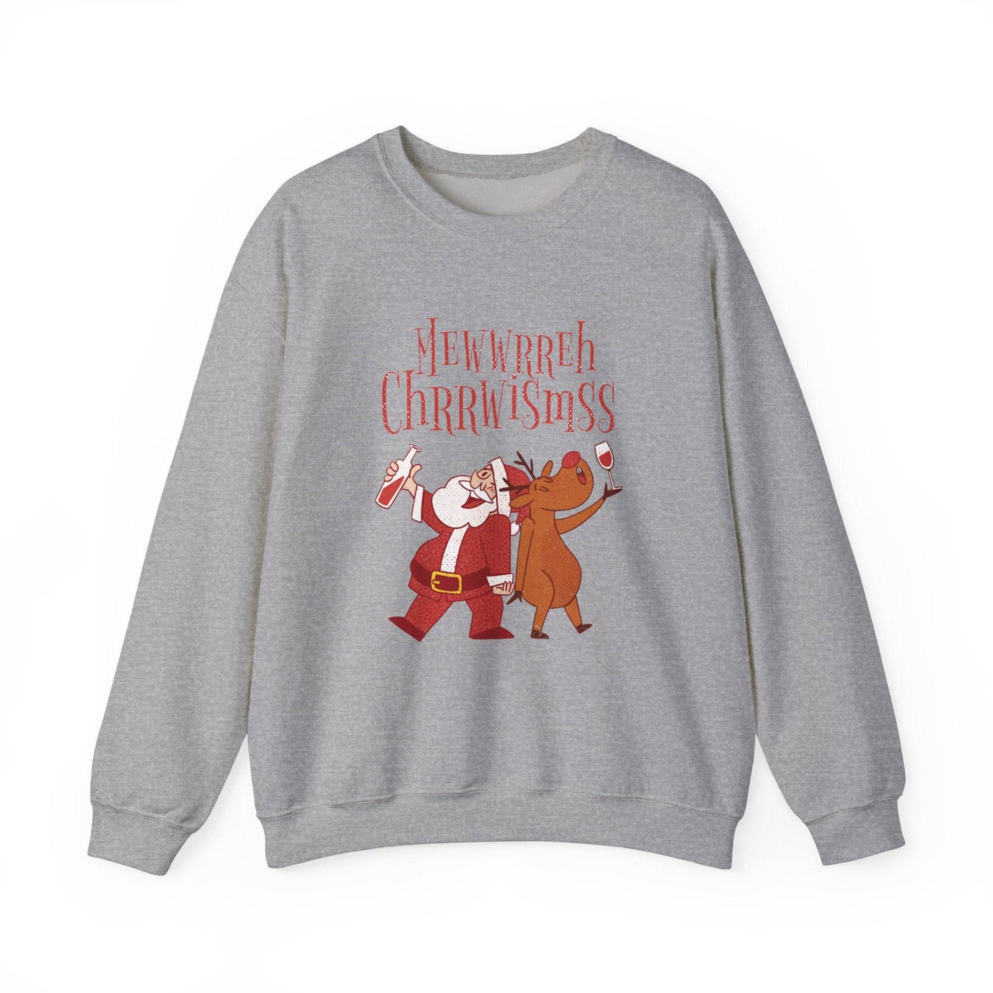 Funny Drunk Santa and Reindeer Christmas Sweatshirt - Goateez Style