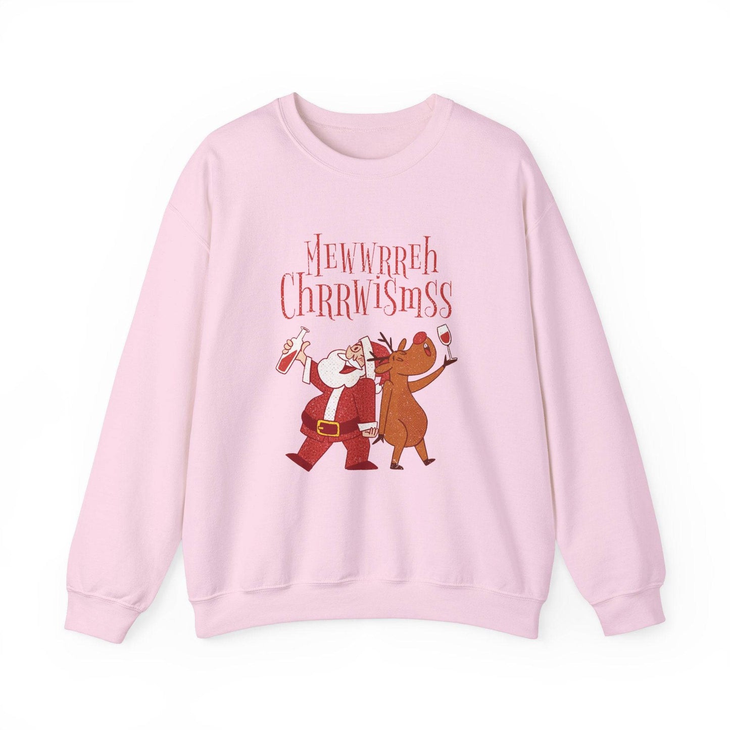 Funny Drunk Santa and Reindeer Christmas Sweatshirt - Goateez Style