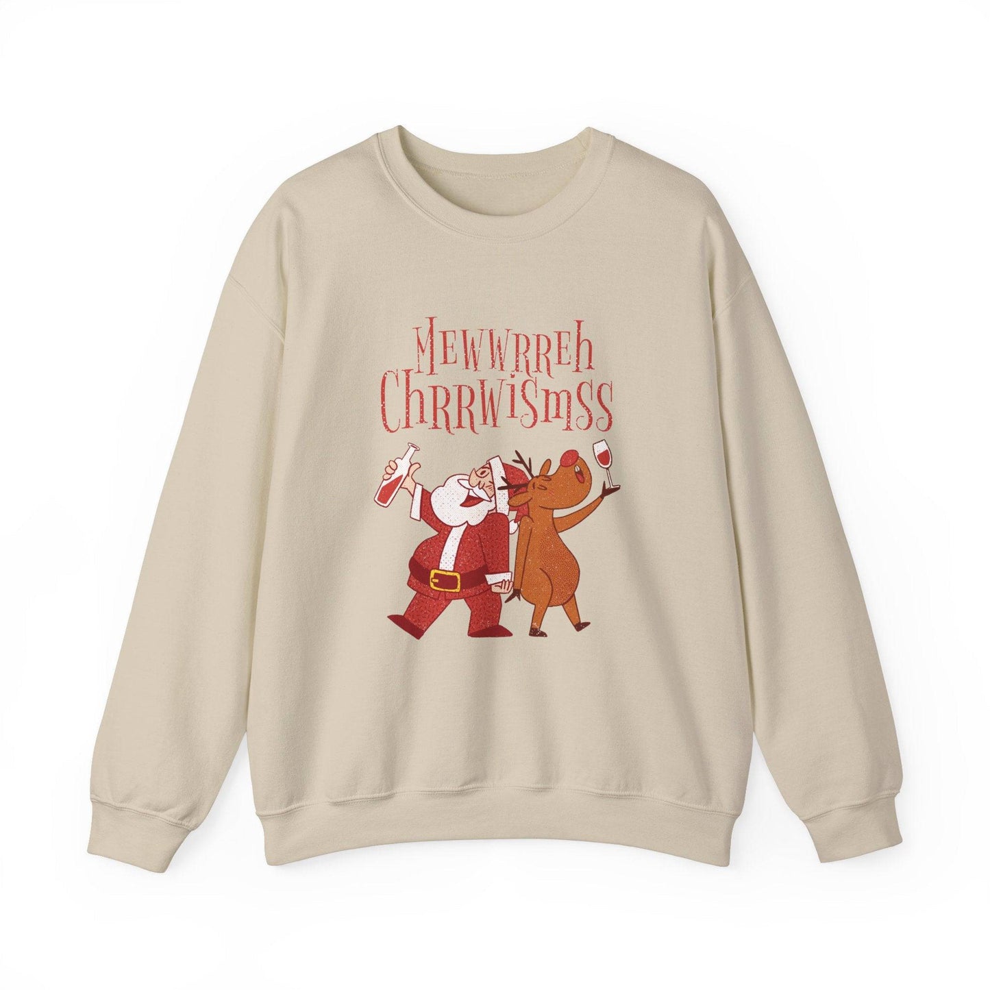 Funny Drunk Santa and Reindeer Christmas Sweatshirt - Goateez Style