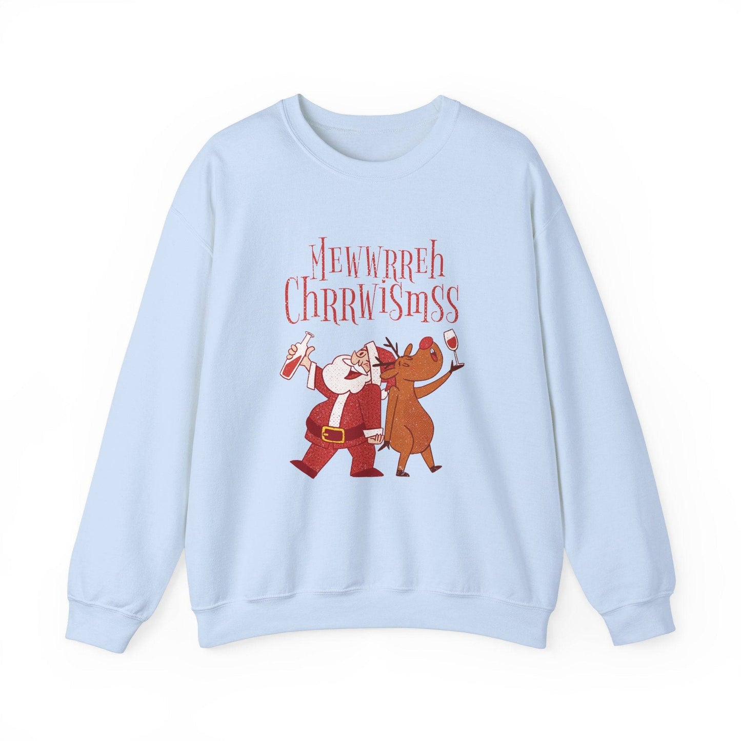 Funny Drunk Santa and Reindeer Christmas Sweatshirt - Goateez Style