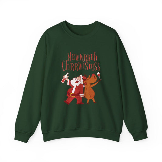 Funny Drunk Santa and Reindeer Christmas Sweatshirt - Goateez Style