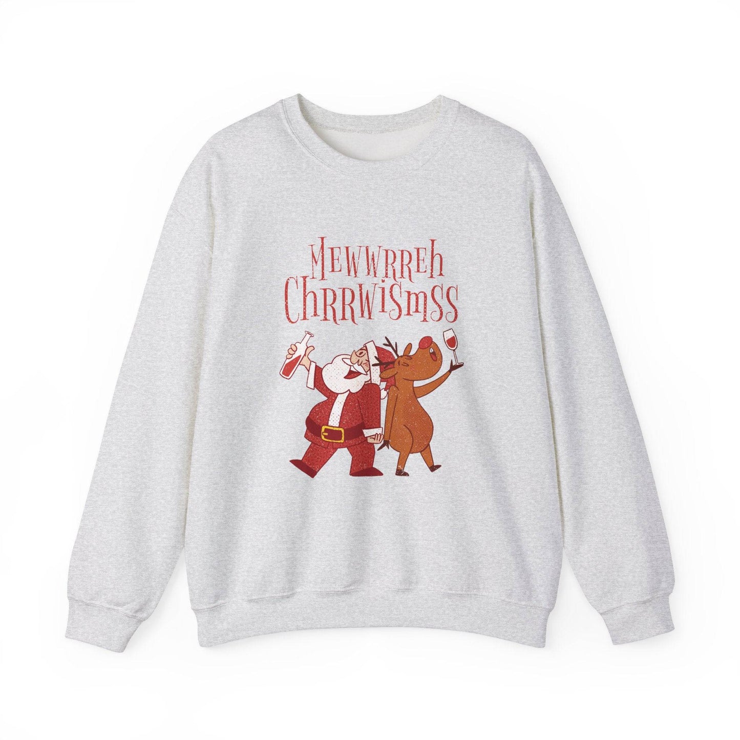 Funny Drunk Santa and Reindeer Christmas Sweatshirt - Goateez Style