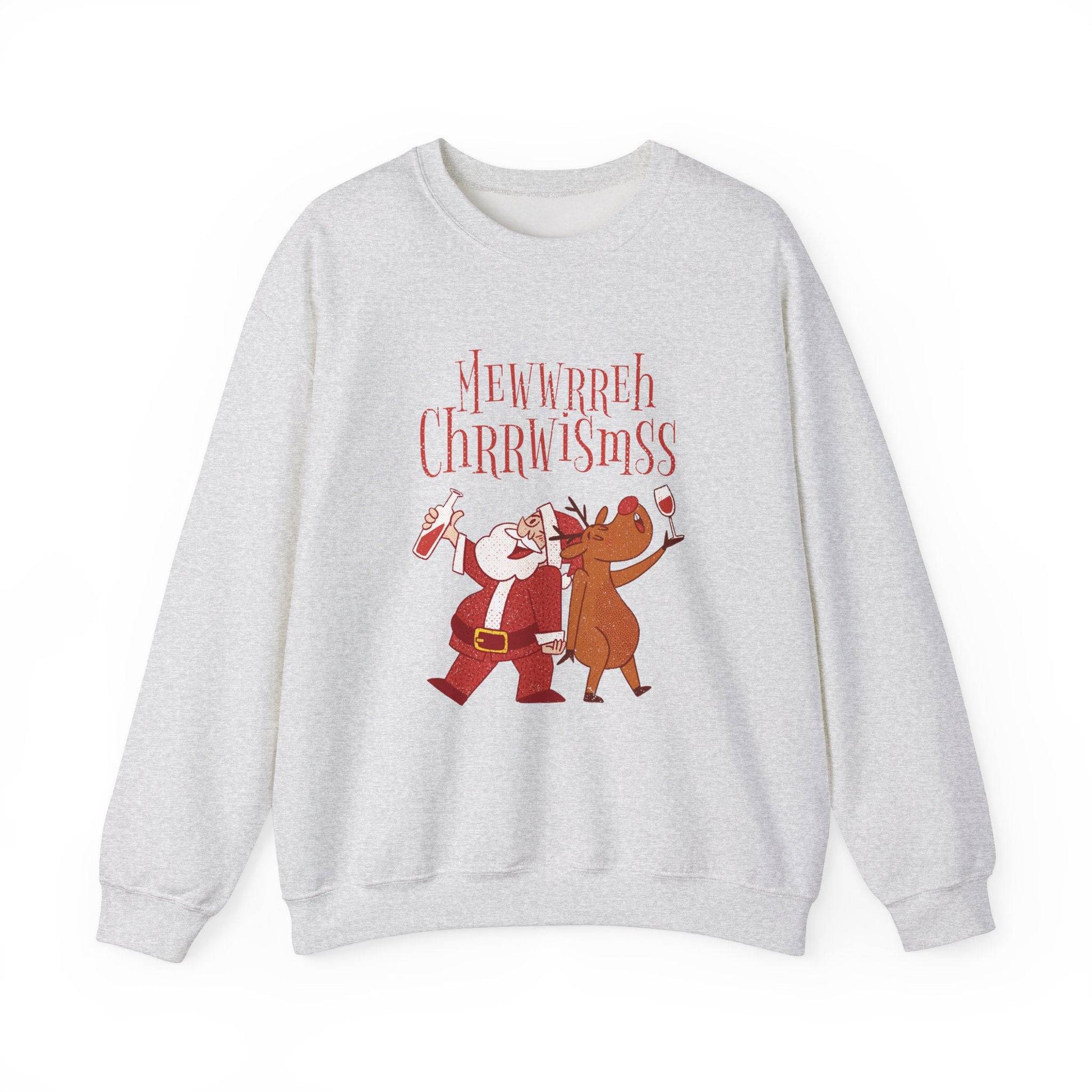 Funny Drunk Santa and Reindeer Christmas Sweatshirt - Goateez Style