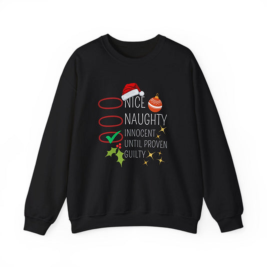 Funny Holiday Sweatshirt - Naughty or Nice List Christmas - Goateez Style
