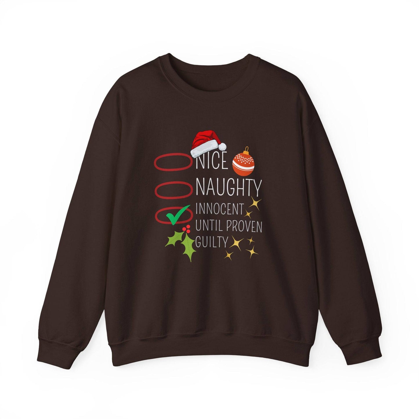 Funny Holiday Sweatshirt - Naughty or Nice List Christmas - Goateez Style