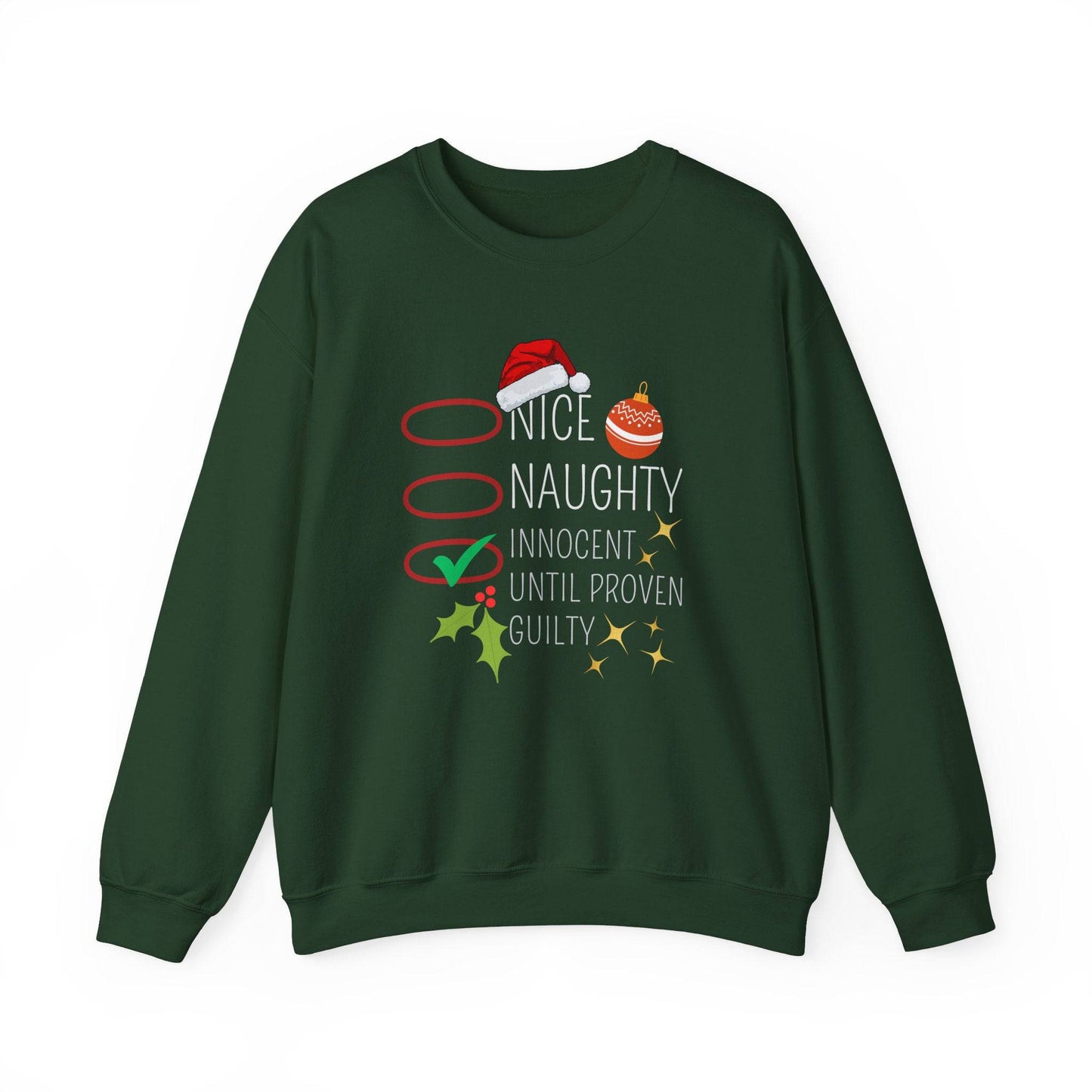 Funny Holiday Sweatshirt - Naughty or Nice List Christmas - Goateez Style