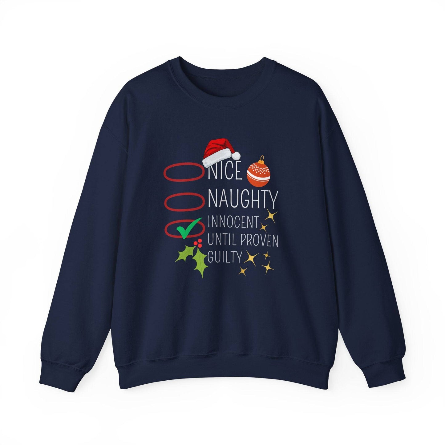 Funny Holiday Sweatshirt - Naughty or Nice List Christmas - Goateez Style