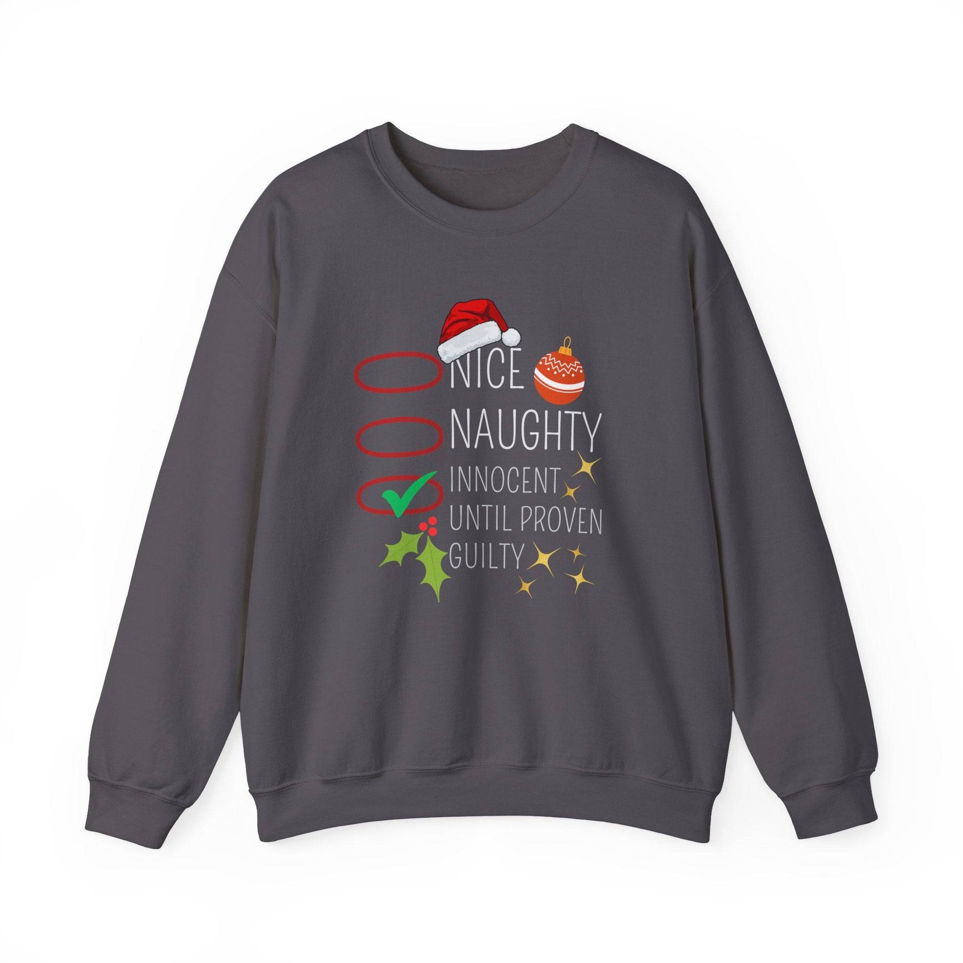 Funny Holiday Sweatshirt - Naughty or Nice List Christmas - Goateez Style