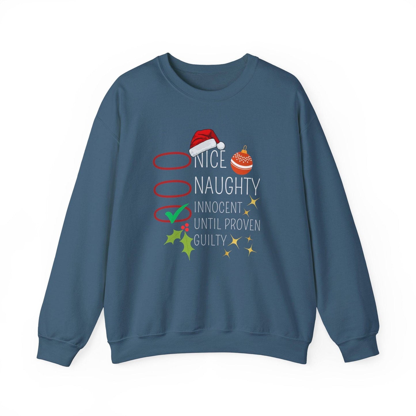 Funny Holiday Sweatshirt - Naughty or Nice List Christmas - Goateez Style