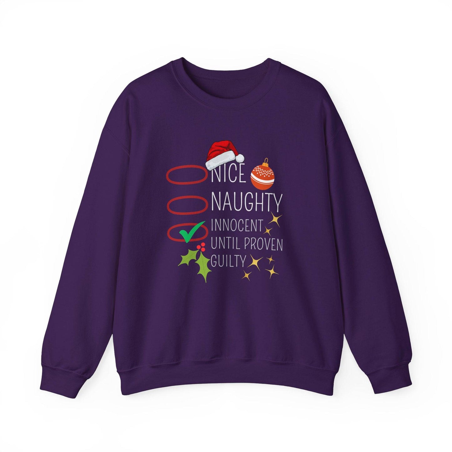 Funny Holiday Sweatshirt - Naughty or Nice List Christmas - Goateez Style