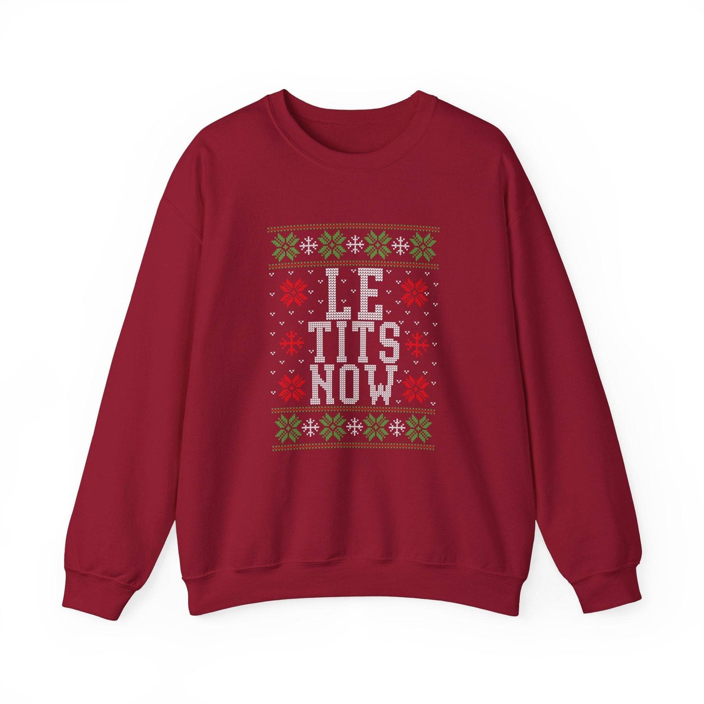 Funny LE TITS NOW Christmas Sweater for Holiday Fun - Goateez Style