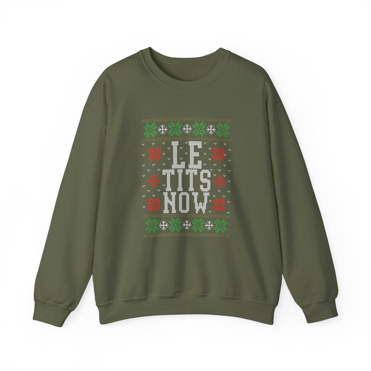 Funny LE TITS NOW Christmas Sweater for Holiday Fun - Goateez Style