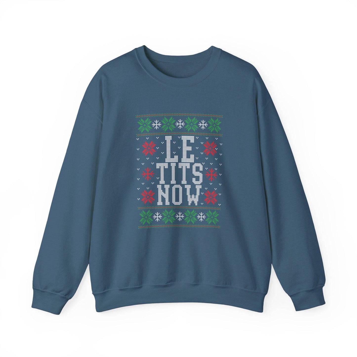 Funny LE TITS NOW Christmas Sweater for Holiday Fun - Goateez Style