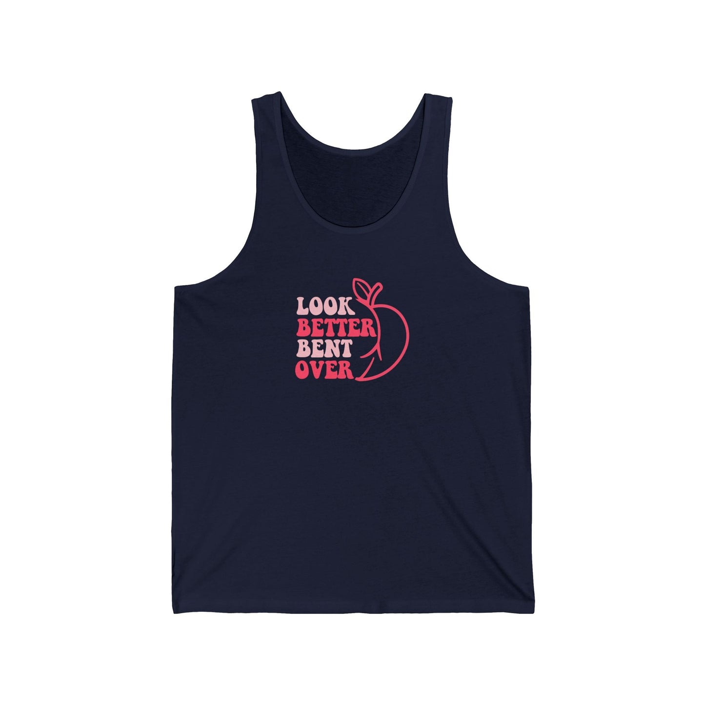 Funny Peach Graphic Tank Top - 'I Look Better Bent Over' - Trendy Summer Wear - Goateez Style