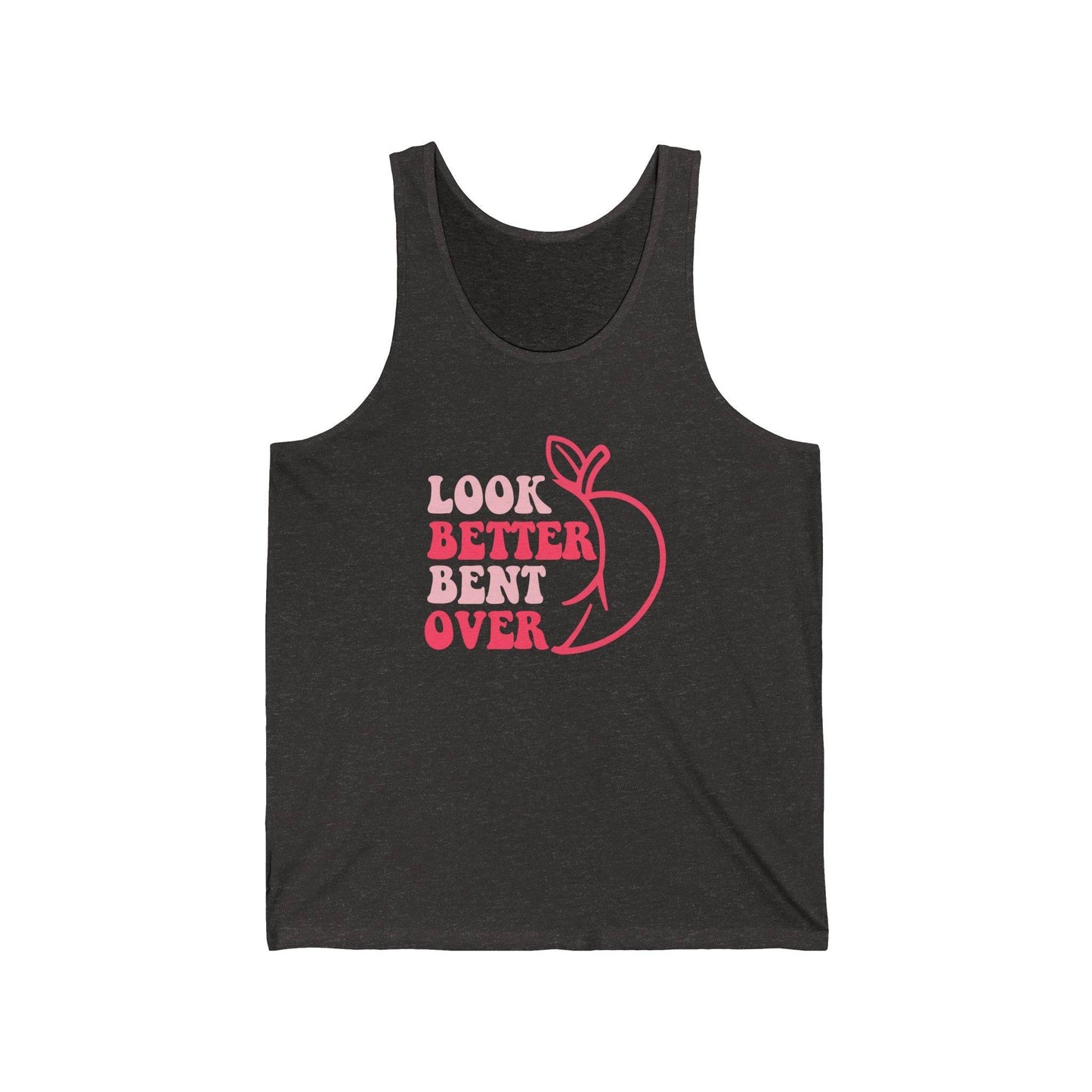 Funny Peach Graphic Tank Top - 'I Look Better Bent Over' - Trendy Summer Wear - Goateez Style