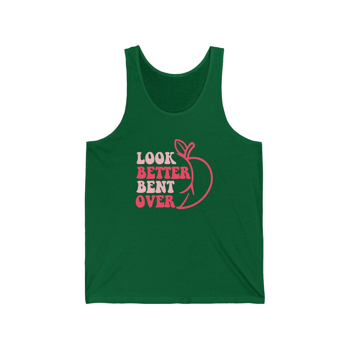 Funny Peach Graphic Tank Top - 'I Look Better Bent Over' - Trendy Summer Wear - Goateez Style