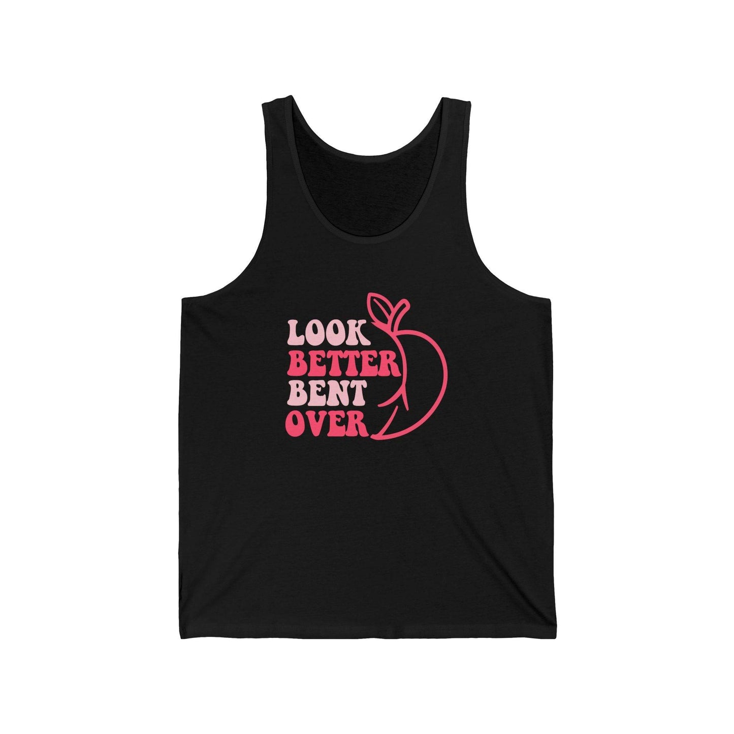 Funny Peach Graphic Tank Top - 'I Look Better Bent Over' - Trendy Summer Wear - Goateez Style