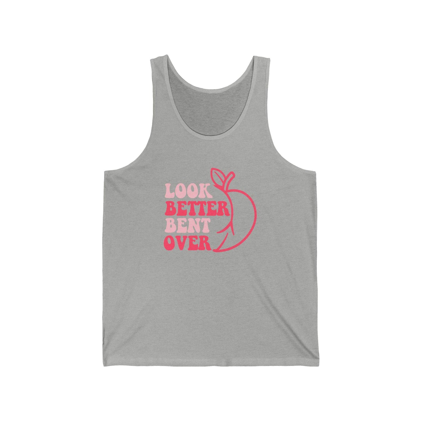 Funny Peach Graphic Tank Top - 'I Look Better Bent Over' - Trendy Summer Wear - Goateez Style