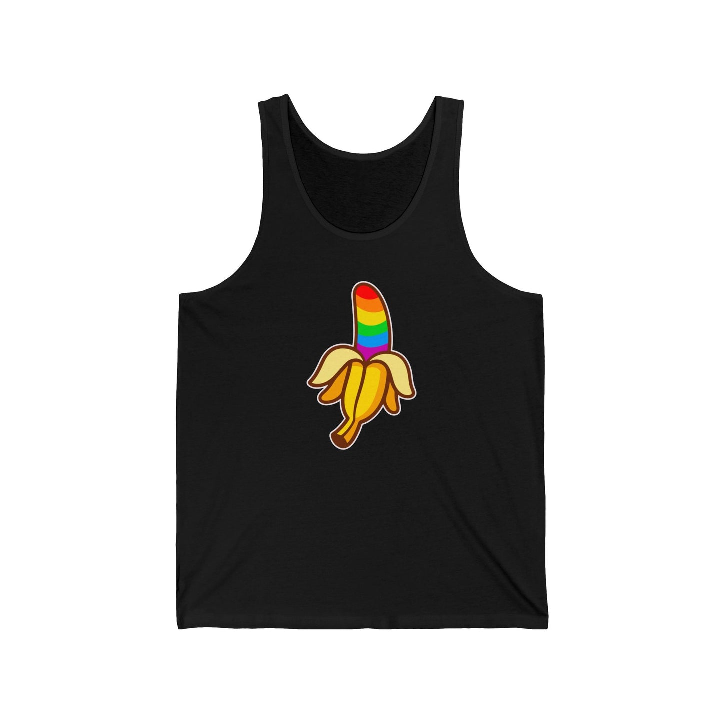 Funny Rainbow Banana Tank Top - LGBTQ Pride Clothing for Festivals - Goateez Style