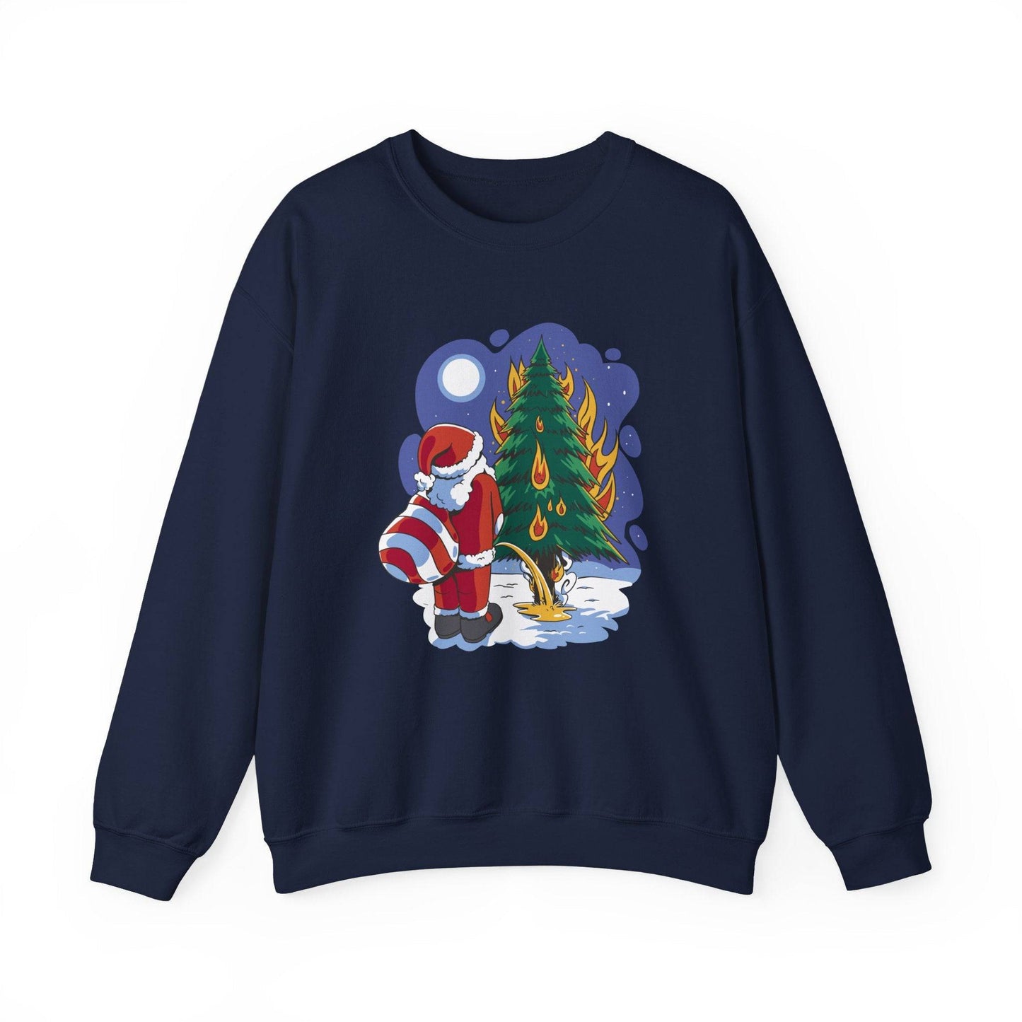 Funny Santa Pee Sweatshirt Christmas Humor Gift - Goateez Style