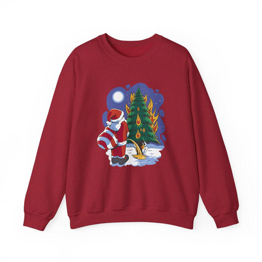 Funny Santa Pee Sweatshirt Christmas Humor Gift - Goateez Style
