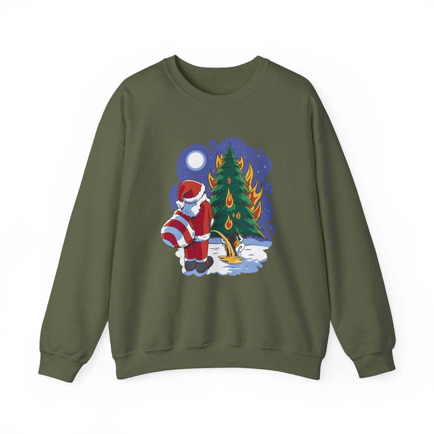 Funny Santa Pee Sweatshirt Christmas Humor Gift - Goateez Style