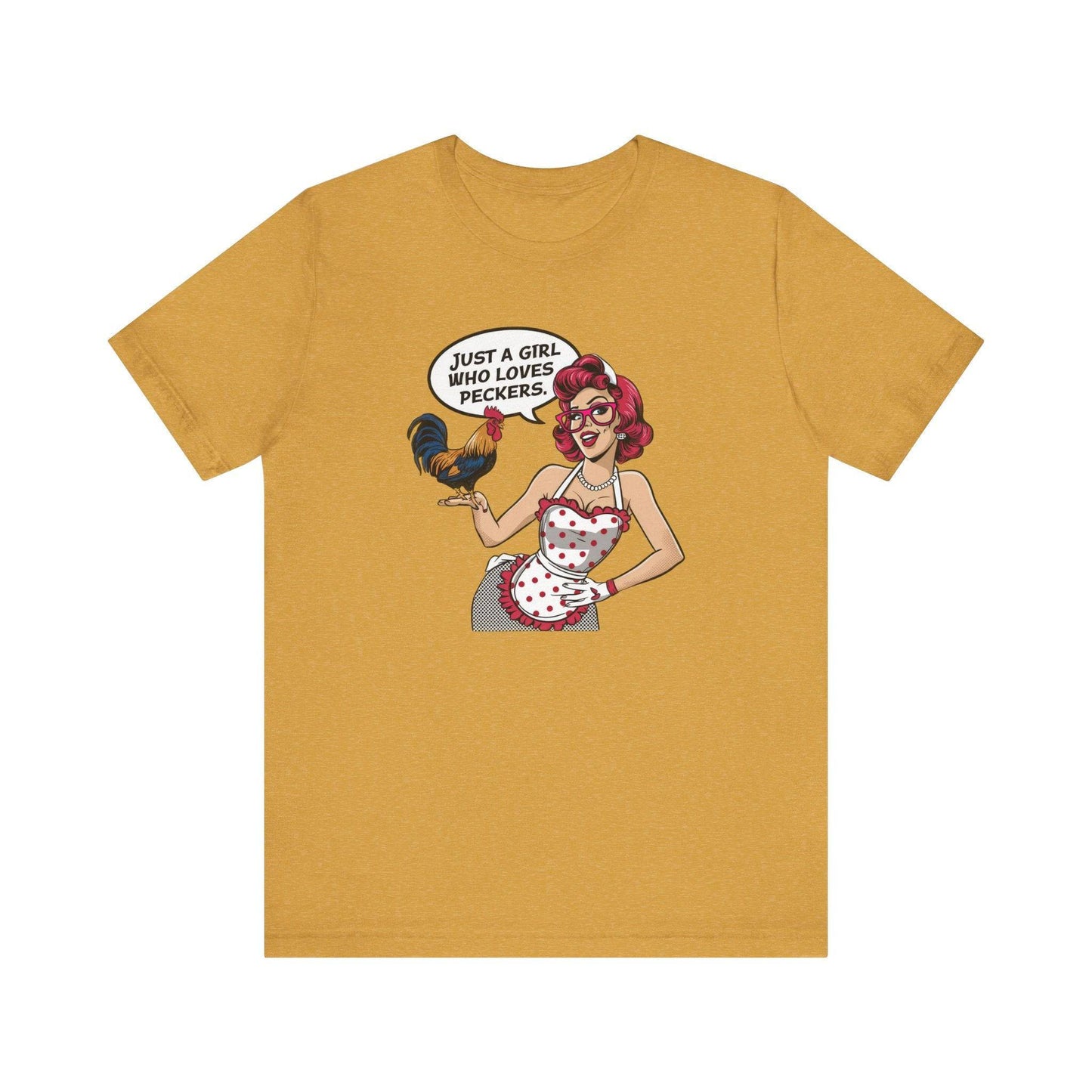 Funny T-Shirt - Just a Girl Who Loves Peckers - Retro Humor Tee - Goateez Style