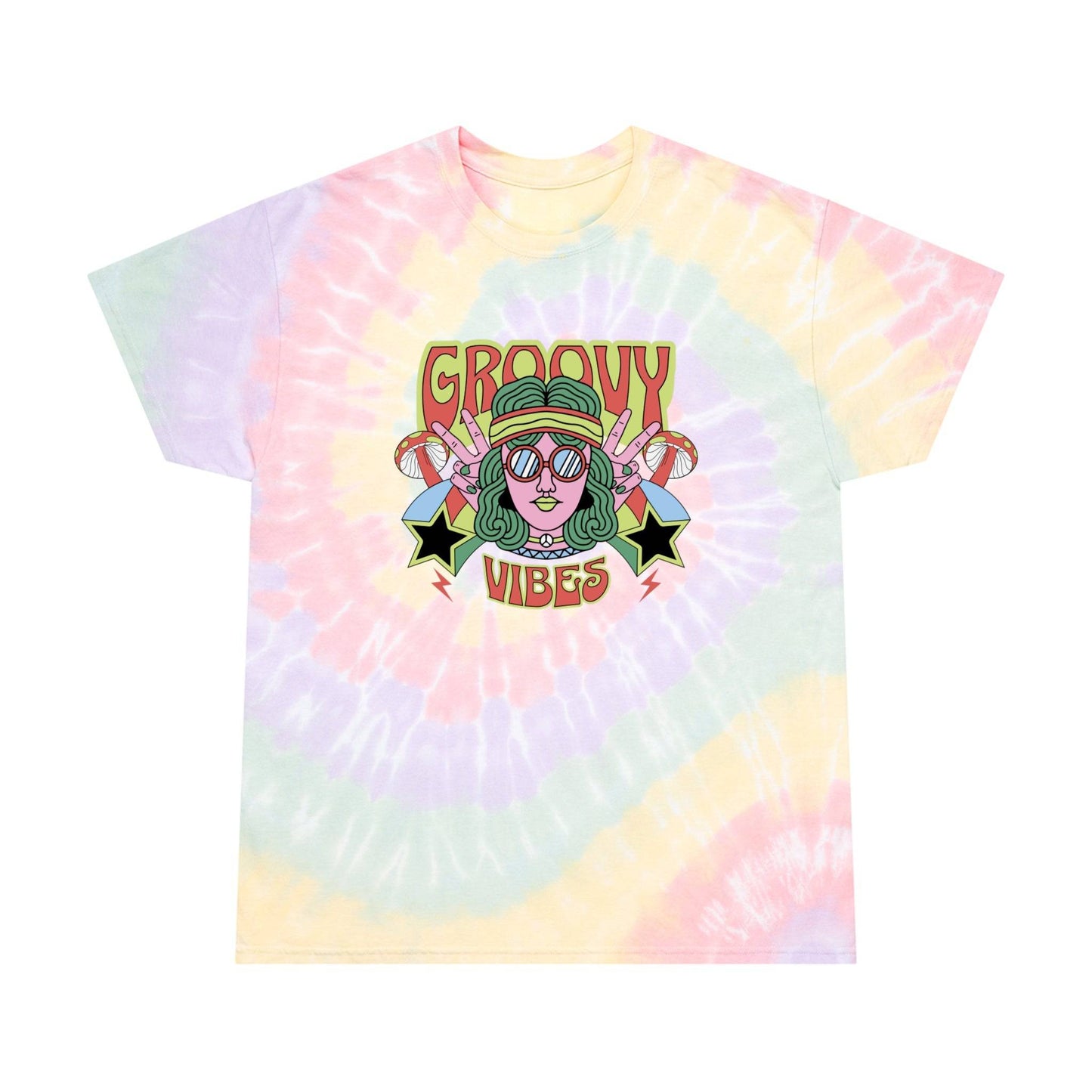 Groovy Vibes Tie - Dye T-Shirt - Retro Hippie 70s Style Tee - Goateez Style