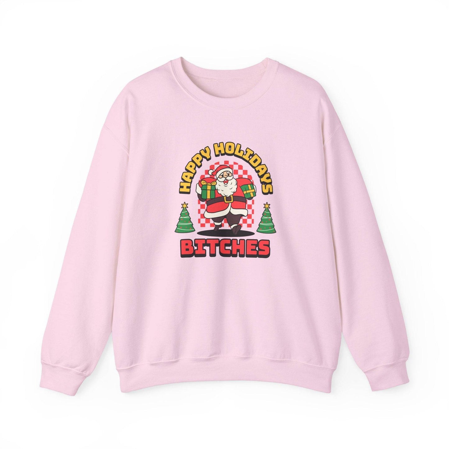 Happy Holidays Bitches Sweatshirt - Funny Santa Christmas Design - Goateez Style