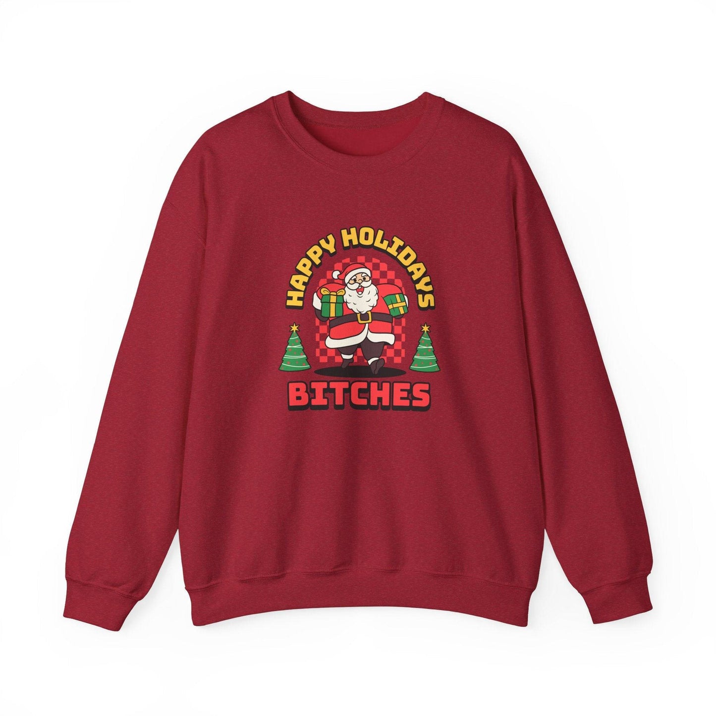 Happy Holidays Bitches Sweatshirt - Funny Santa Christmas Design - Goateez Style