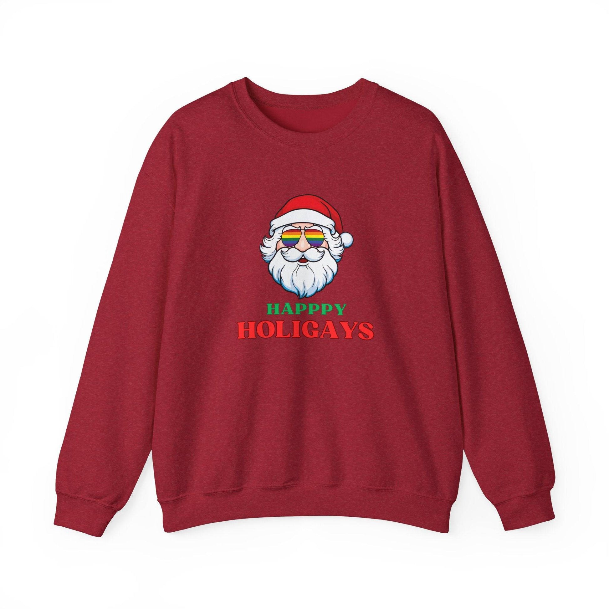Happy Holigays Sweatshirt - Fun LGBTQ Christmas Design - Goateez Style