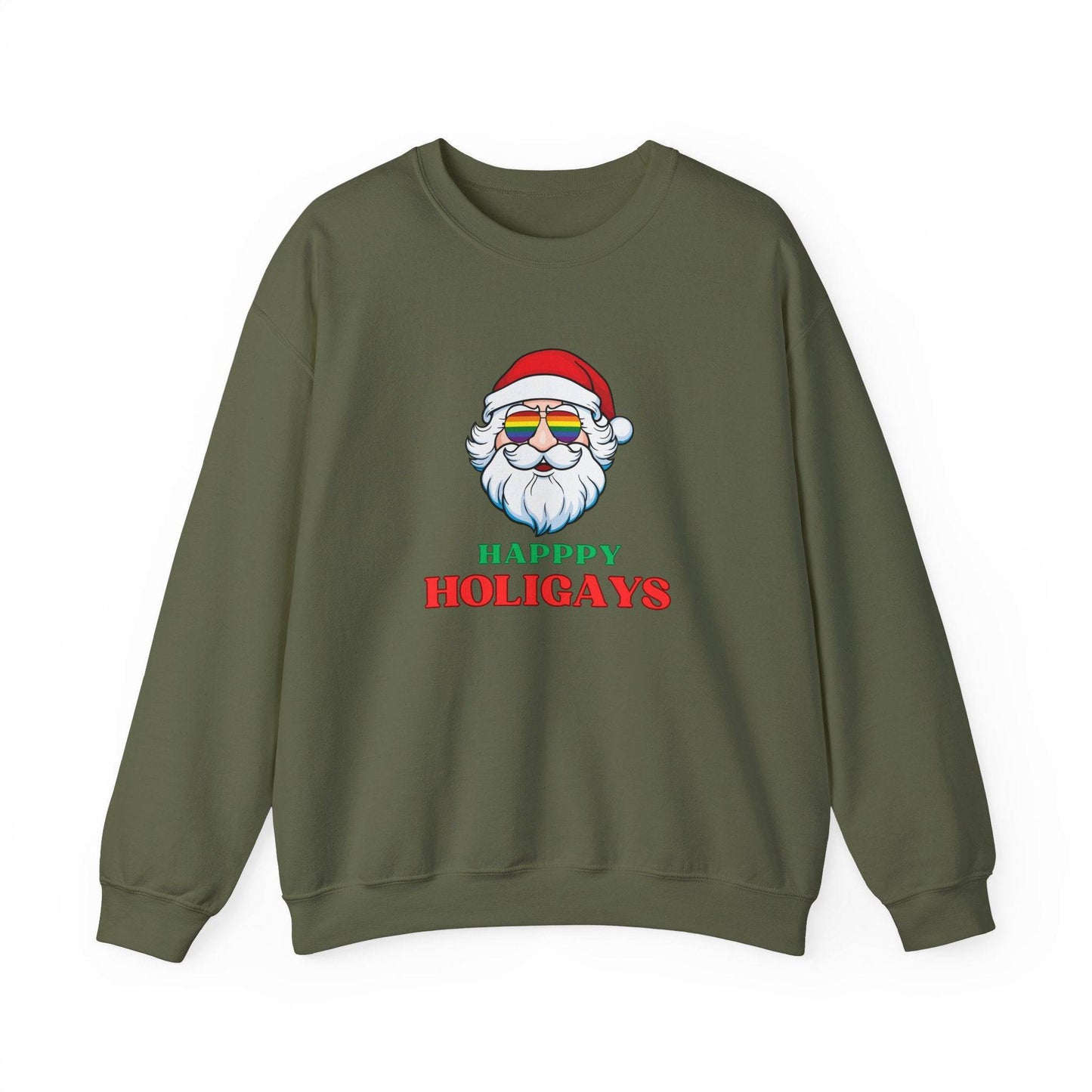 Happy Holigays Sweatshirt - Fun LGBTQ Christmas Design - Goateez Style