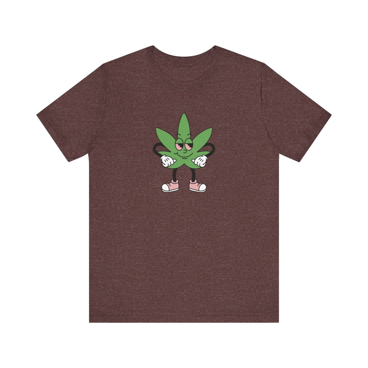 Happy Leaf T-Shirt - Funny Cannabis Marijuana Cartoon Tee - Goateez Style