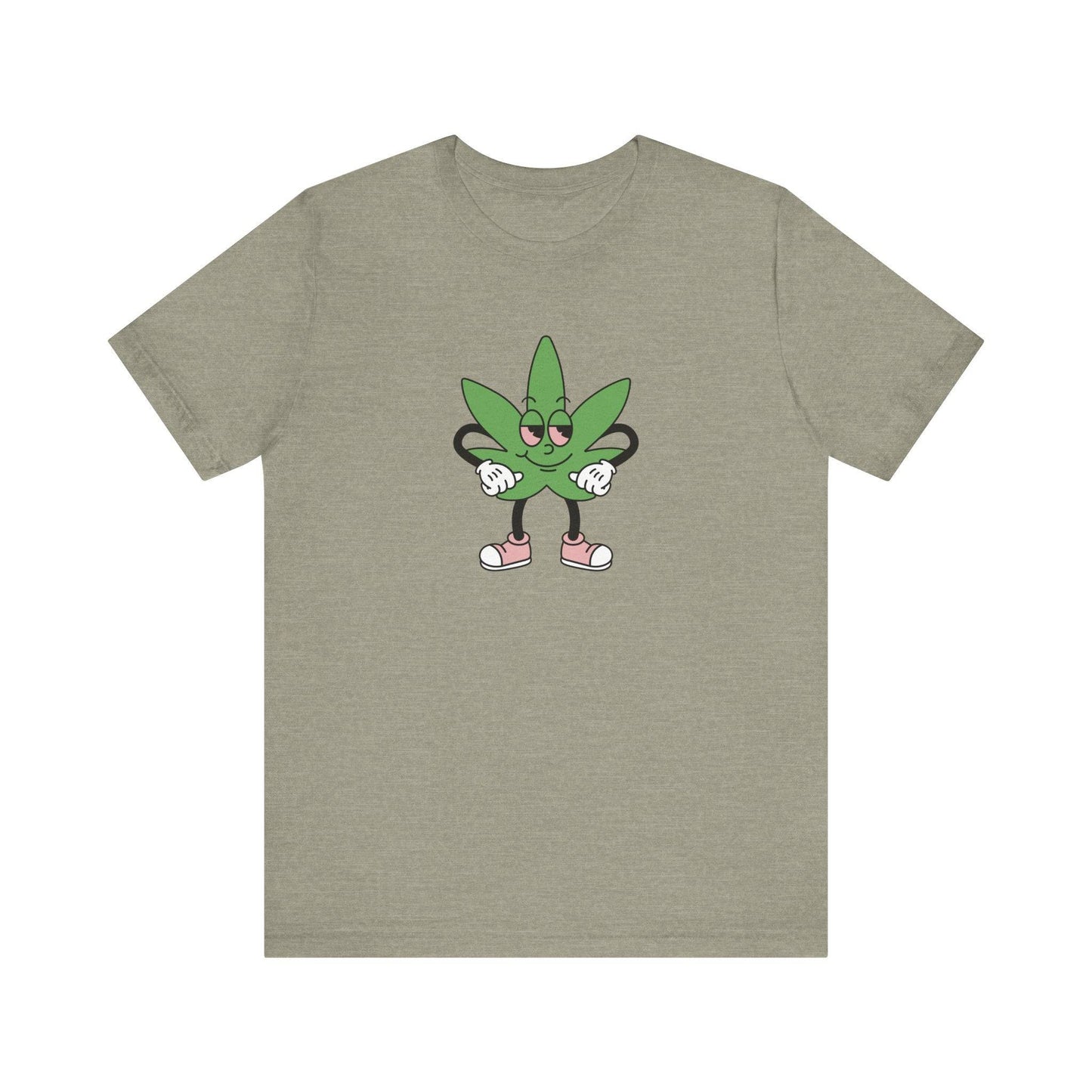 Happy Leaf T-Shirt - Funny Cannabis Marijuana Cartoon Tee - Goateez Style