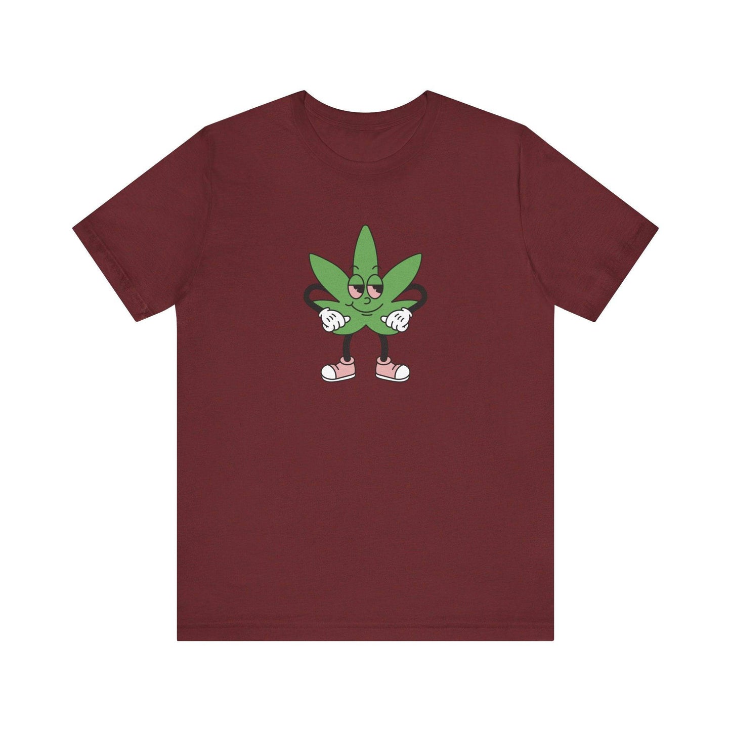 Happy Leaf T-Shirt - Funny Cannabis Marijuana Cartoon Tee - Goateez Style