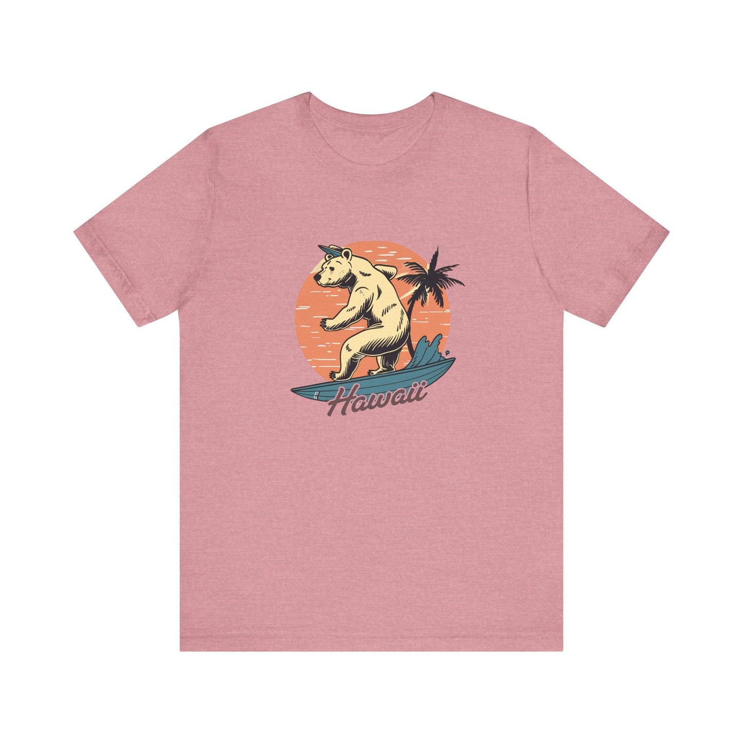 Hawaii Surfing Bear T-Shirt - Fun Tropical Design - Goateez Style