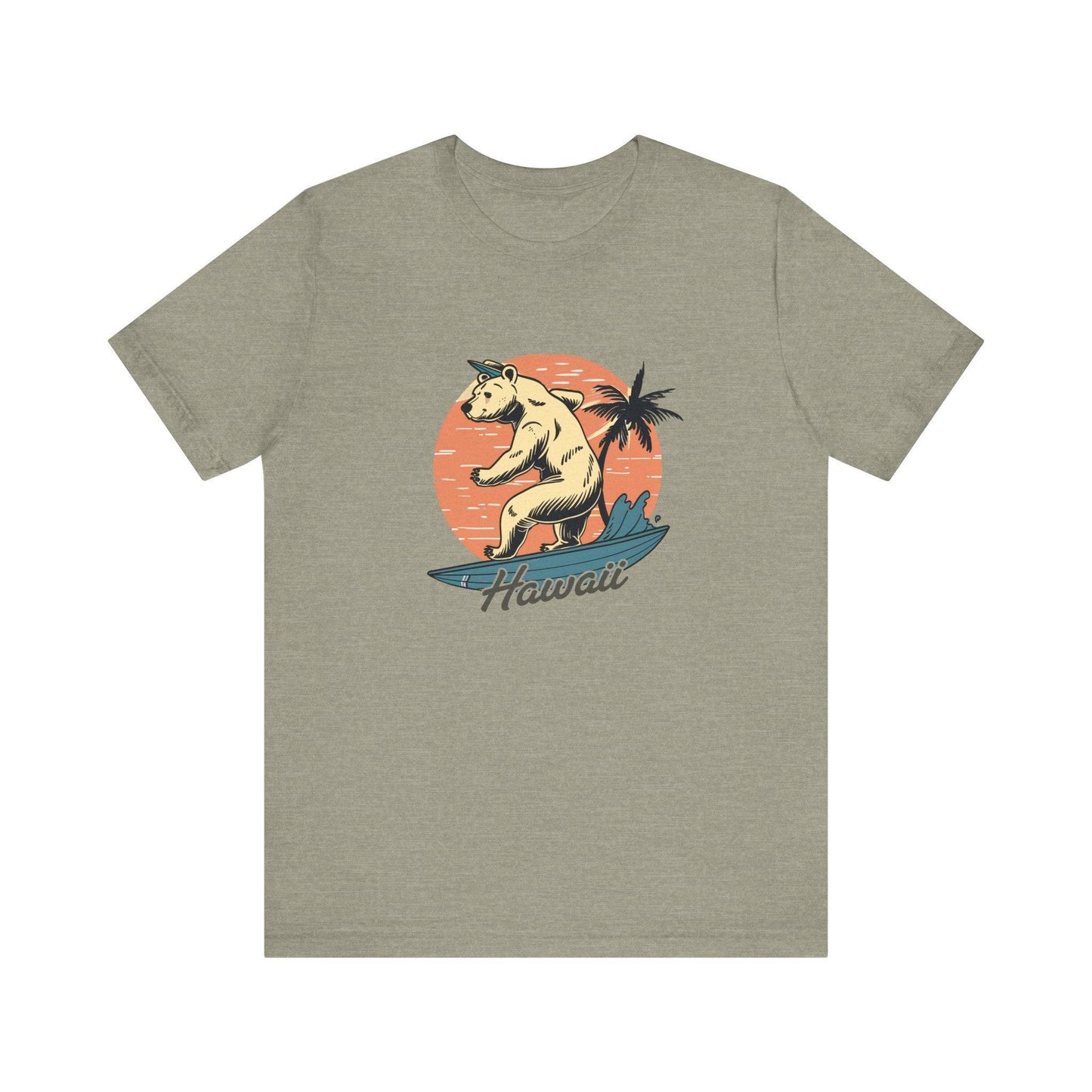 Hawaii Surfing Bear T-Shirt - Fun Tropical Design - Goateez Style