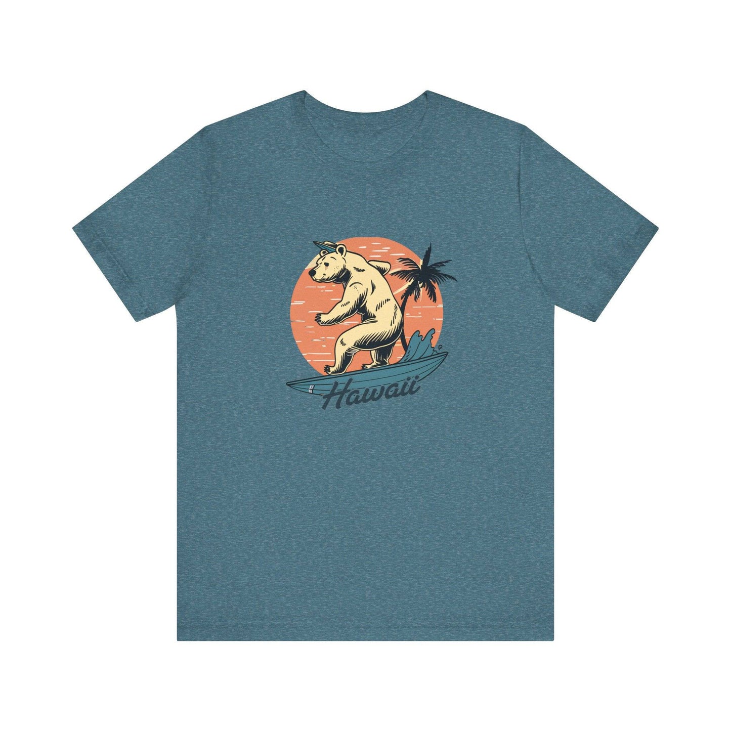 Hawaii Surfing Bear T-Shirt - Fun Tropical Design - Goateez Style