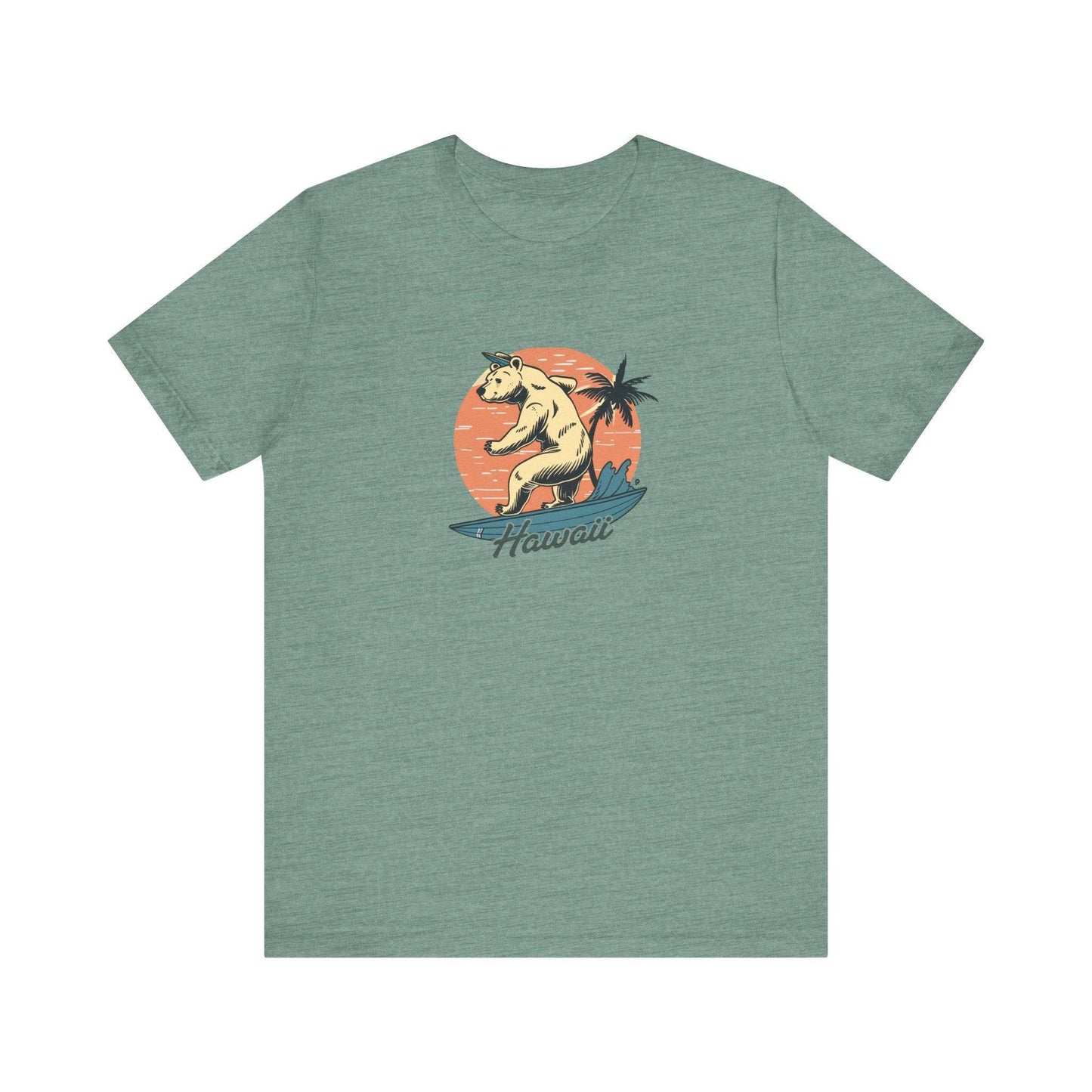 Hawaii Surfing Bear T-Shirt - Fun Tropical Design - Goateez Style