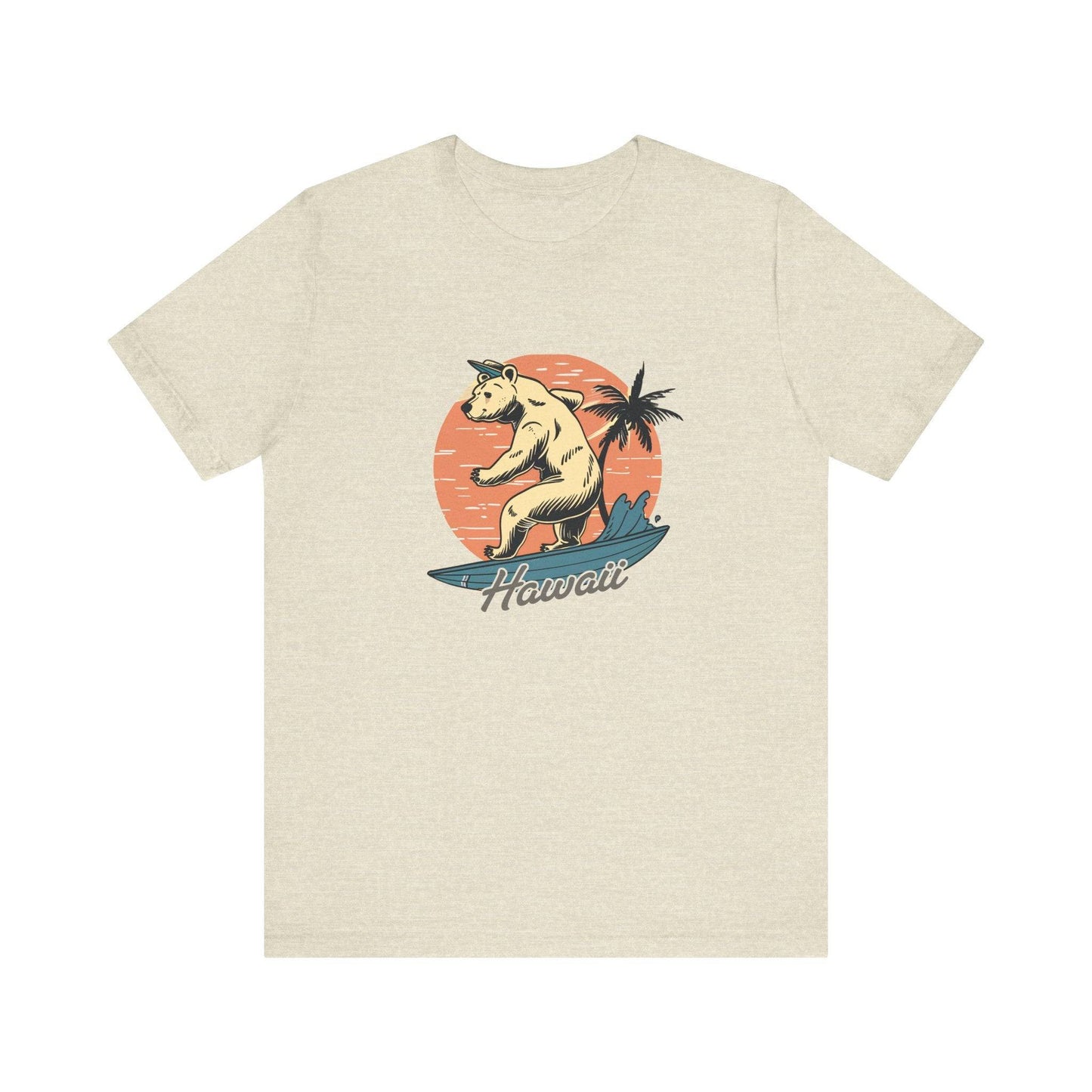 Hawaii Surfing Bear T-Shirt - Fun Tropical Design - Goateez Style