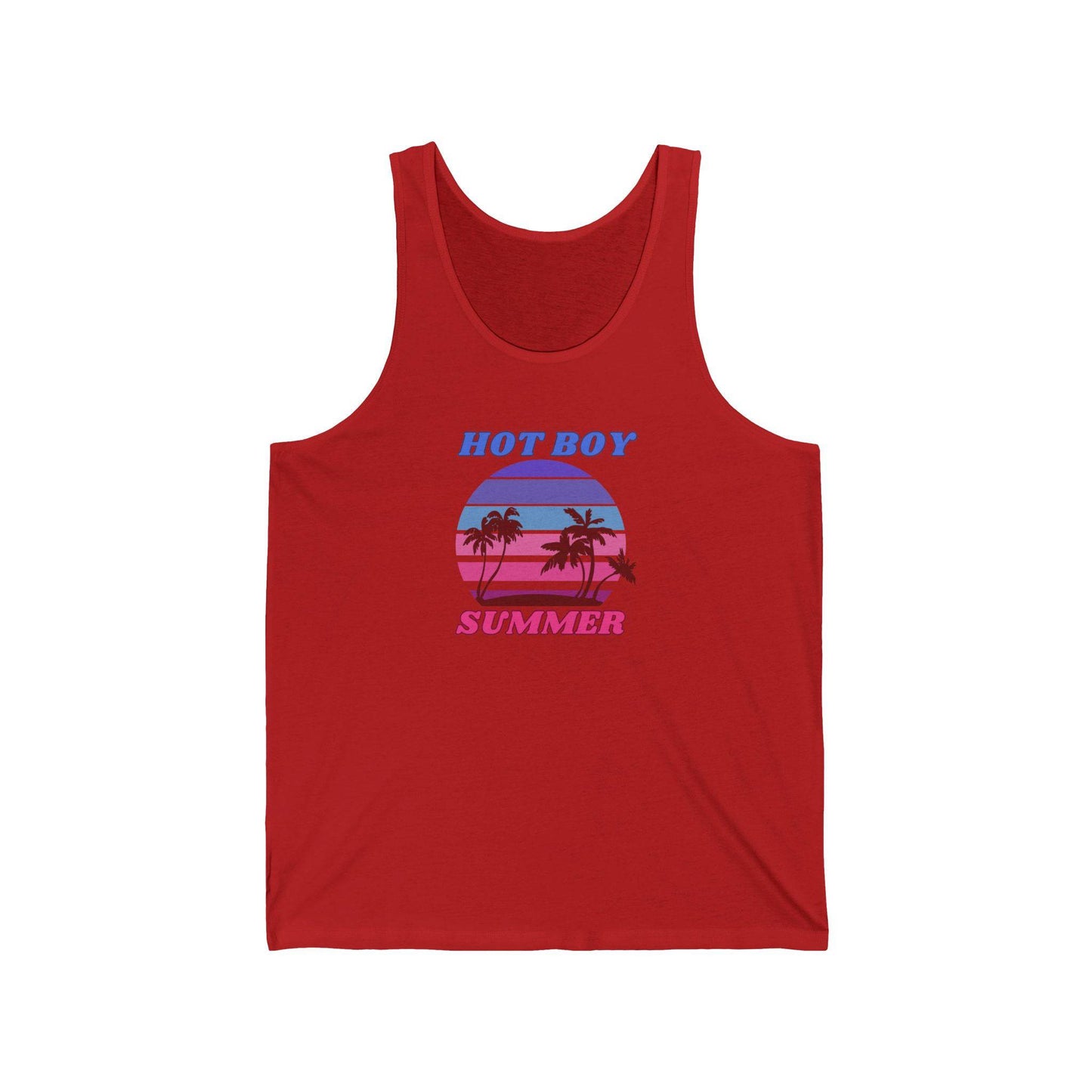 Hot Boy Summer Tank Top - Retro Sunset Pride Beachwear - Goateez Style