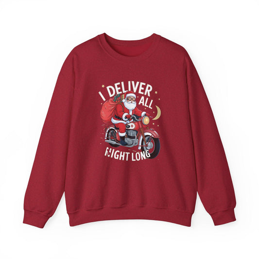 I Deliver All Night Long Santa Sweatshirt – Naughty Holiday Humor - Goateez Style