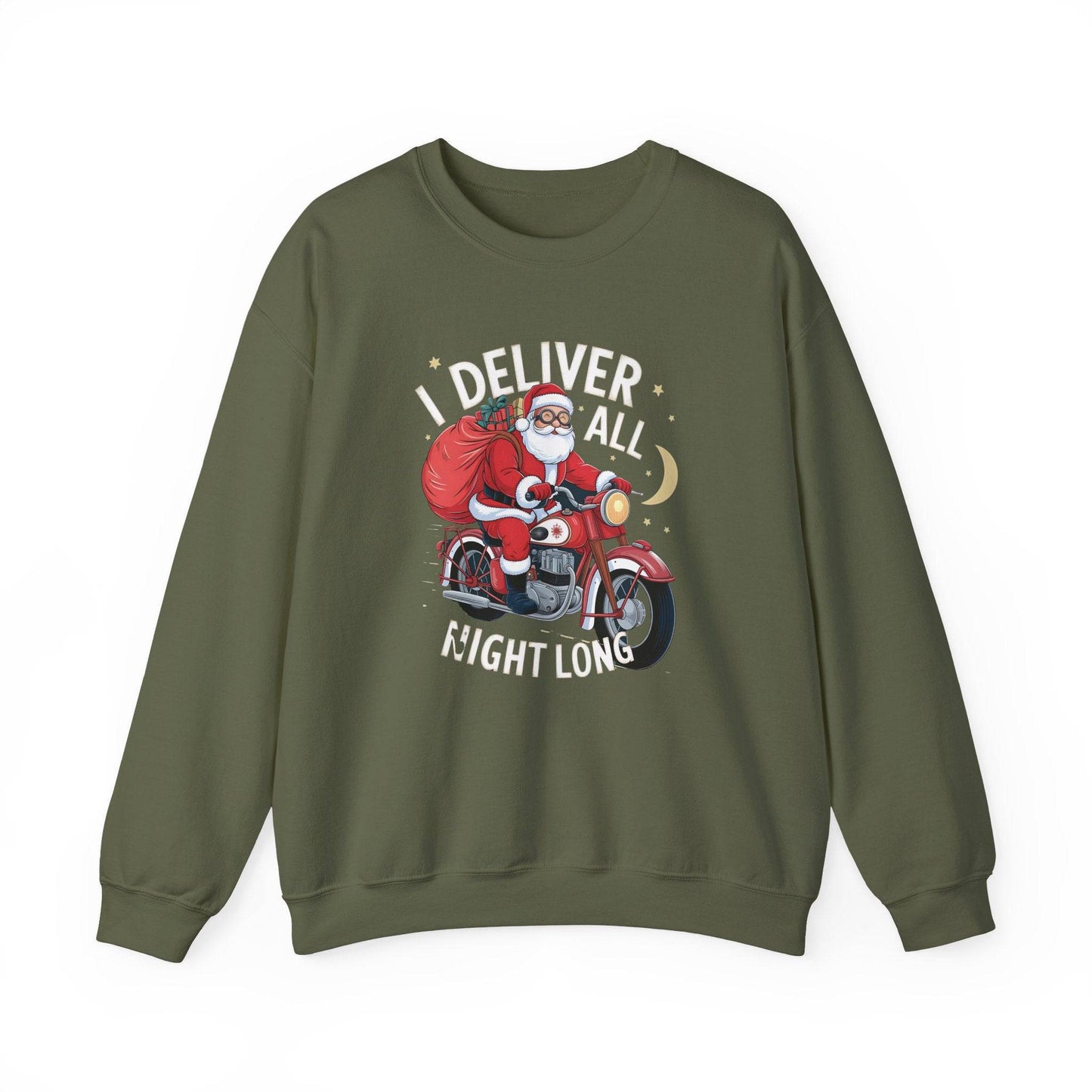 I Deliver All Night Long Santa Sweatshirt – Naughty Holiday Humor - Goateez Style