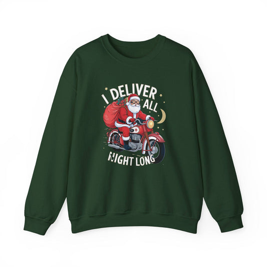 I Deliver All Night Long Santa Sweatshirt – Naughty Holiday Humor - Goateez Style