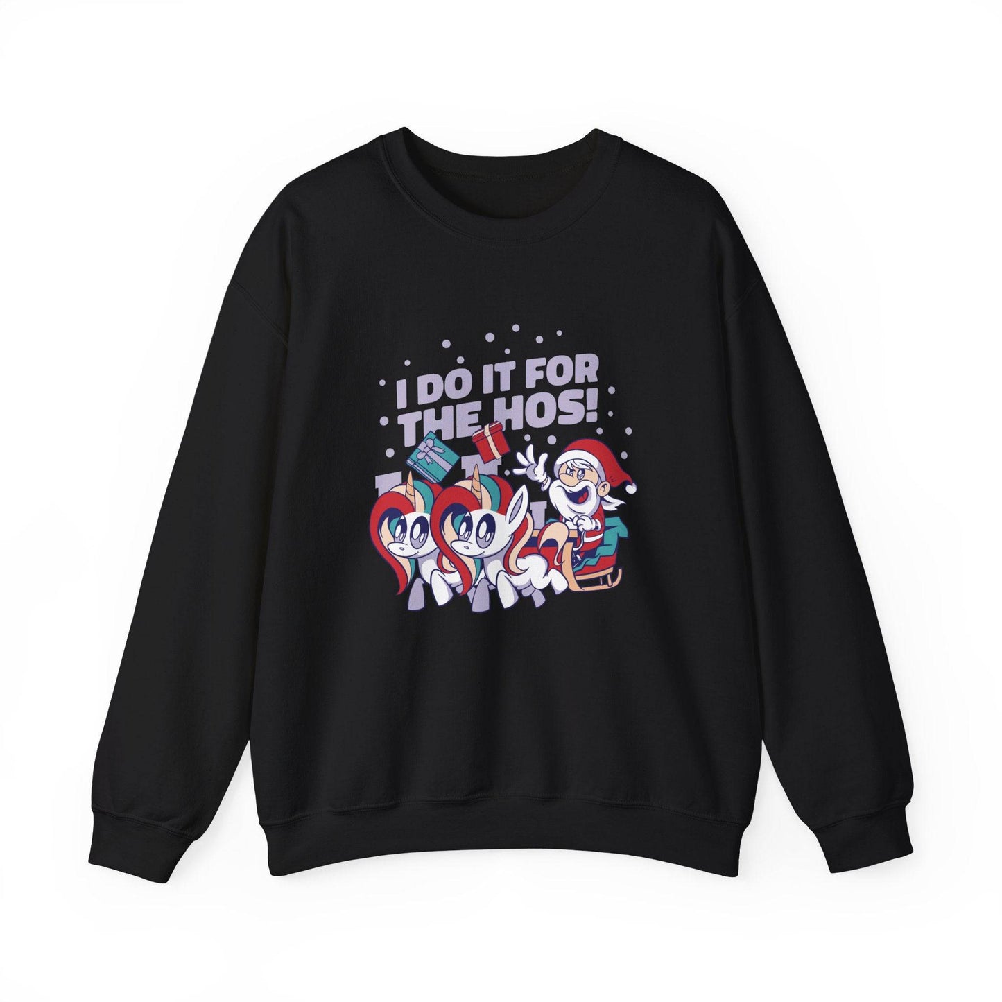 I Do It for the Hos Funny Santa Unicorn Christmas Sweatshirt - Goateez Style