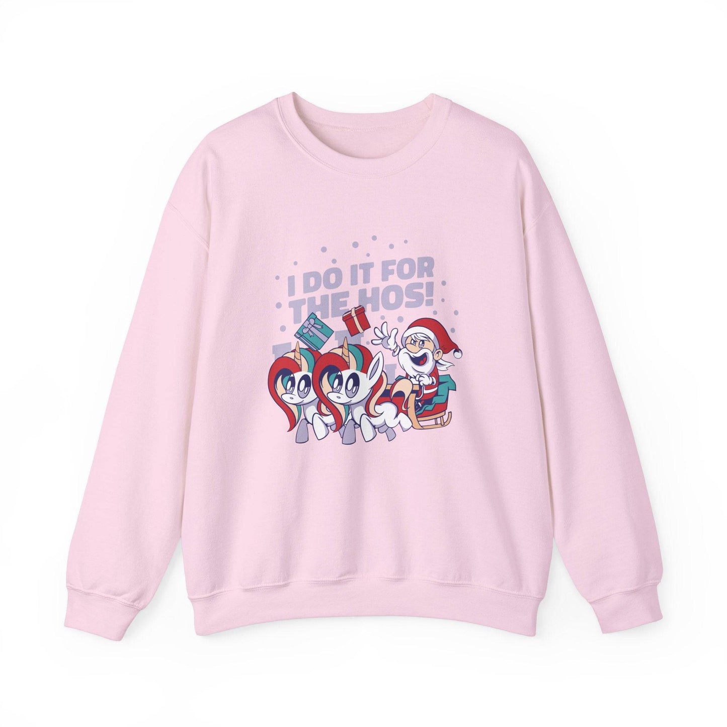 I Do It for the Hos Funny Santa Unicorn Christmas Sweatshirt - Goateez Style