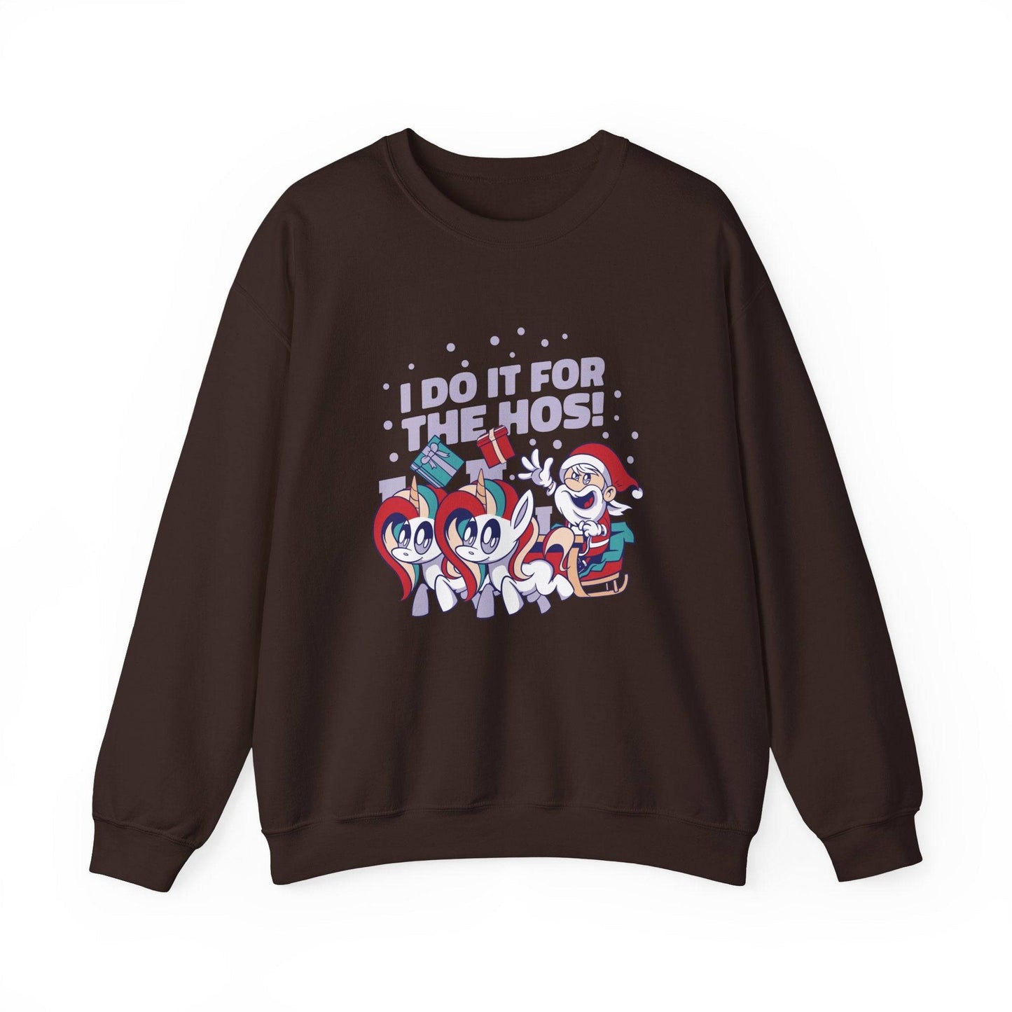 I Do It for the Hos Funny Santa Unicorn Christmas Sweatshirt - Goateez Style