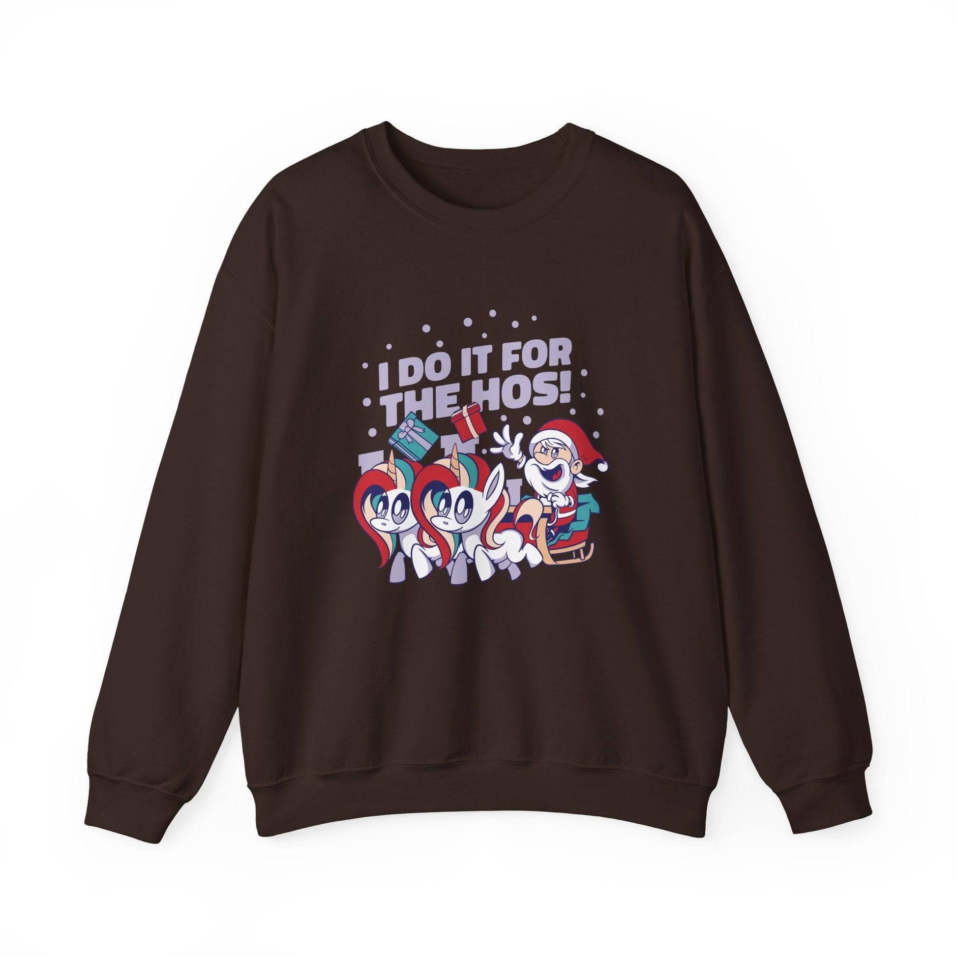 I Do It for the Hos Funny Santa Unicorn Christmas Sweatshirt - Goateez Style