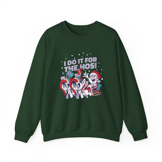 I Do It for the Hos Funny Santa Unicorn Christmas Sweatshirt - Goateez Style