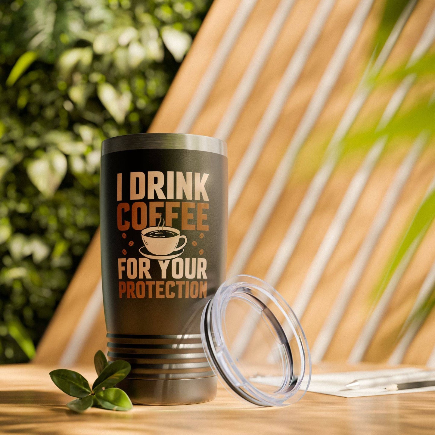 I Drink Coffee for Your Protection Tumbler - Funny 20oz Stainless Steel Coffee Cup - Goateez Style